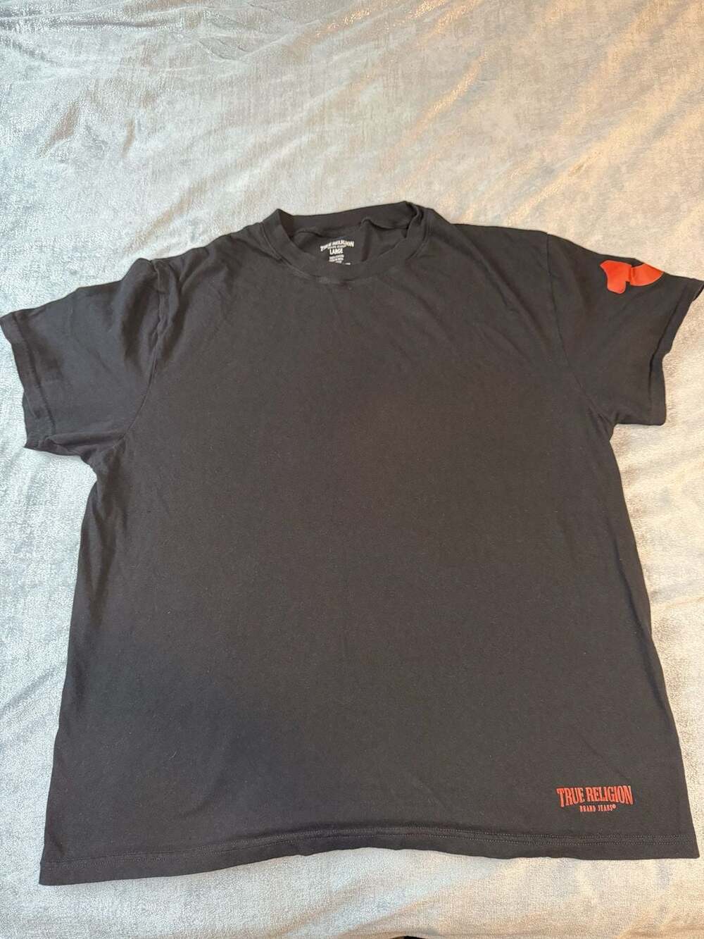 True Religion Brand jeans Black T-Shirt with Red Logo